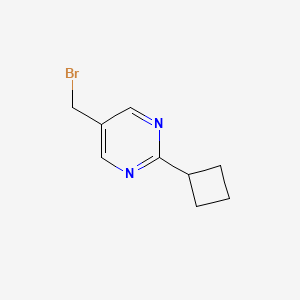 molecular formula C9H11BrN2 B13203779 5-(Bromomethyl)-2-cyclobutylpyrimidine 