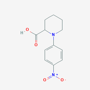molecular formula C12H14N2O4 B1320378 1-(4-硝基苯基)哌啶-2-羧酸 CAS No. 1103838-83-0