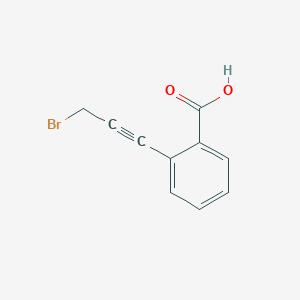 molecular formula C10H7BrO2 B13203795 2-(3-Bromoprop-1-YN-1-YL)benzoic acid 