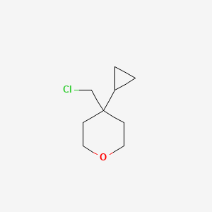 molecular formula C9H15ClO B13203837 4-(Chloromethyl)-4-cyclopropyloxane 