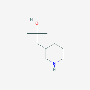 molecular formula C9H19NO B13203863 2-Methyl-1-(piperidin-3-yl)propan-2-ol 