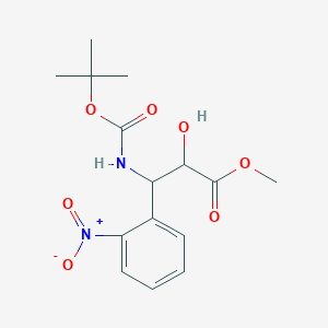 molecular formula C15H20N2O7 B13203886 Methyl 3-{[(tert-butoxy)carbonyl]amino}-2-hydroxy-3-(2-nitrophenyl)propanoate 