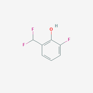 molecular formula C7H5F3O B13203903 2-(Difluoromethyl)-6-fluorophenol 
