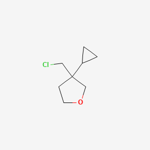 molecular formula C8H13ClO B13203933 3-(Chloromethyl)-3-cyclopropyloxolane 