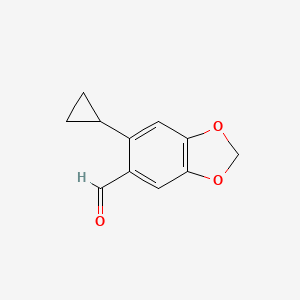 molecular formula C11H10O3 B13203934 6-Cyclopropyl-2H-1,3-benzodioxole-5-carbaldehyde 