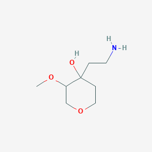 molecular formula C8H17NO3 B13203935 4-(2-Aminoethyl)-3-methoxyoxan-4-ol 