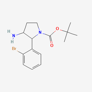 molecular formula C15H21BrN2O2 B13203940 tert-Butyl 3-amino-2-(2-bromophenyl)pyrrolidine-1-carboxylate 
