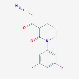 molecular formula C15H15FN2O2 B13203955 3-[1-(3-Fluoro-5-methylphenyl)-2-oxopiperidin-3-yl]-3-oxopropanenitrile 