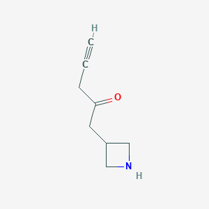 molecular formula C8H11NO B13203978 1-(Azetidin-3-yl)pent-4-yn-2-one 