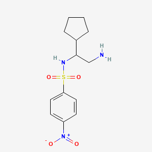 molecular formula C13H19N3O4S B13204016 N-(2-Amino-1-cyclopentylethyl)-4-nitrobenzene-1-sulfonamide 