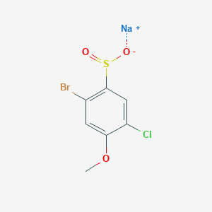molecular formula C7H5BrClNaO3S B13204017 Sodium 2-bromo-5-chloro-4-methoxybenzene-1-sulfinate 
