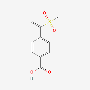 molecular formula C10H10O4S B13204020 4-(1-Methanesulfonylethenyl)benzoic acid 