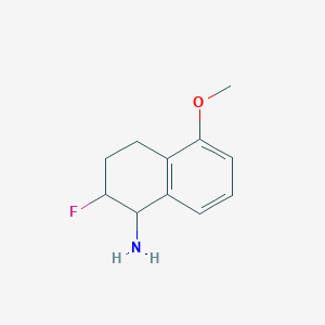 molecular formula C11H14FNO B13204032 2-Fluoro-5-methoxy-1,2,3,4-tetrahydronaphthalen-1-amine 