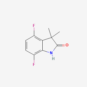 molecular formula C10H9F2NO B13204042 4,7-difluoro-3,3-dimethyl-2,3-dihydro-1H-indol-2-one 