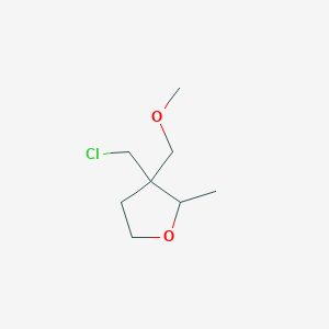 molecular formula C8H15ClO2 B13204094 3-(Chloromethyl)-3-(methoxymethyl)-2-methyloxolane 