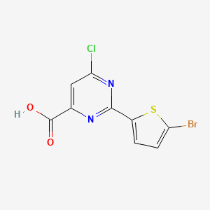 molecular formula C9H4BrClN2O2S B13204112 2-(5-Bromothiophen-2-yl)-6-chloropyrimidine-4-carboxylic acid 
