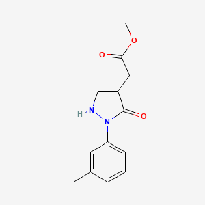molecular formula C13H14N2O3 B13204173 Methyl 2-[2-(3-methylphenyl)-3-oxo-2,3-dihydro-1H-pyrazol-4-yl]acetate 