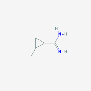molecular formula C5H10N2 B13204177 2-Methylcyclopropane-1-carboximidamide 
