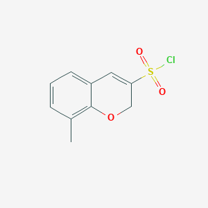 molecular formula C10H9ClO3S B13204183 8-methyl-2H-chromene-3-sulfonyl chloride 