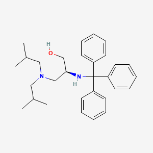 molecular formula C30H40N2O B13204217 (2S)-3-[Bis(2-methylpropyl)amino]-2-[(triphenylmethyl)amino]propan-1-ol 