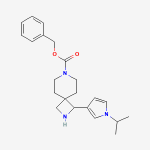 molecular formula C22H29N3O2 B13204225 Benzyl 1-[1-(propan-2-yl)-1H-pyrrol-3-yl]-2,7-diazaspiro[3.5]nonane-7-carboxylate 