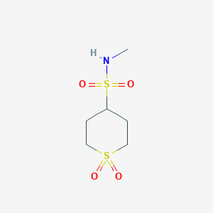 molecular formula C6H13NO4S2 B13204242 N-Methyl-1,1-dioxo-1lambda6-thiane-4-sulfonamide 
