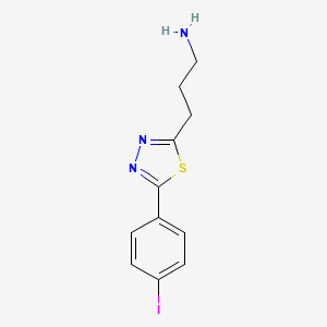 molecular formula C11H12IN3S B13204298 3-[5-(4-Iodophenyl)-1,3,4-thiadiazol-2-yl]propan-1-amine 