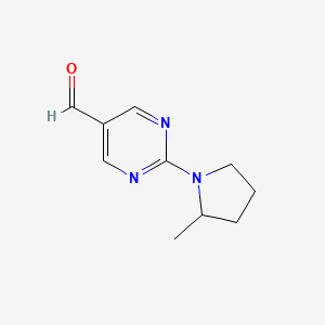 molecular formula C10H13N3O B13204303 2-(2-Methylpyrrolidin-1-YL)pyrimidine-5-carbaldehyde 