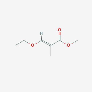molecular formula C7H12O3 B13204309 Methyl (2E)-3-ethoxy-2-methylprop-2-enoate 