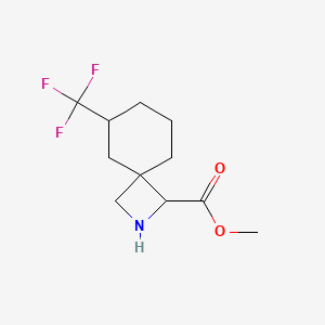 molecular formula C11H16F3NO2 B13204343 Methyl 6-(trifluoromethyl)-2-azaspiro[3.5]nonane-1-carboxylate 
