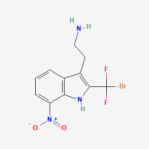 molecular formula C11H10BrF2N3O2 B13204364 2-[2-(Bromodifluoromethyl)-7-nitro-1H-indol-3-yl]ethan-1-amine 