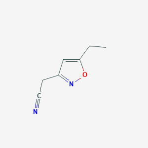 molecular formula C7H8N2O B13204411 2-(5-Ethyl-1,2-oxazol-3-yl)acetonitrile 