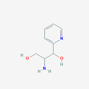 molecular formula C8H12N2O2 B13204439 2-Amino-1-(pyridin-2-yl)propane-1,3-diol 