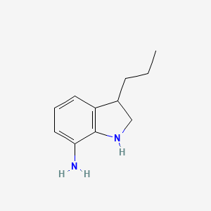 molecular formula C11H16N2 B13204441 3-Propyl-2,3-dihydro-1H-indol-7-amine 
