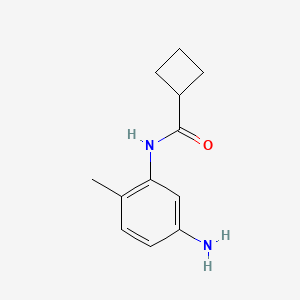 molecular formula C12H16N2O B1320448 N-(5-Amino-2-methylphenyl)cyclobutanecarboxamide CAS No. 926223-22-5
