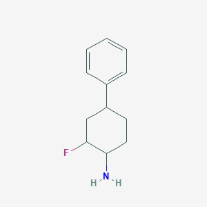 molecular formula C12H16FN B13204510 2-Fluoro-4-phenylcyclohexan-1-amine 