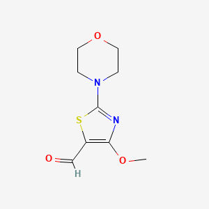 molecular formula C9H12N2O3S B1320457 4-Methoxy-2-morpholin-4-yl-thiazole-5-carbaldehyde CAS No. 919016-53-8