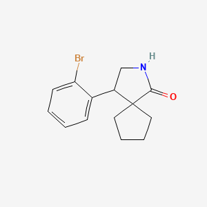 molecular formula C14H16BrNO B13204601 4-(2-Bromophenyl)-2-azaspiro[4.4]nonan-1-one 
