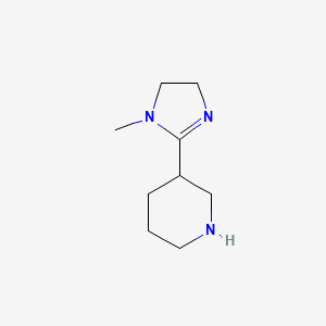 molecular formula C9H17N3 B13204618 3-(1-Methyl-4,5-dihydro-1H-imidazol-2-yl)piperidine 