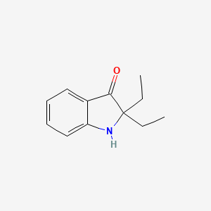molecular formula C12H15NO B13204625 2,2-Diethyl-2,3-dihydro-1H-indol-3-one 