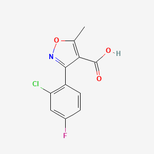 molecular formula C11H7ClFNO3 B13204630 3-(2-Chloro-4-fluorophenyl)-5-methylisoxazole-4-carboxylic acid 