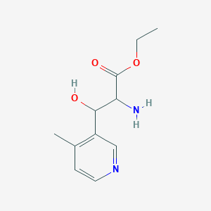 molecular formula C11H16N2O3 B13204643 Ethyl 2-amino-3-hydroxy-3-(4-methylpyridin-3-YL)propanoate 