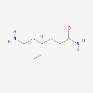 molecular formula C8H18N2O B13204651 6-Amino-4-ethylhexanamide 