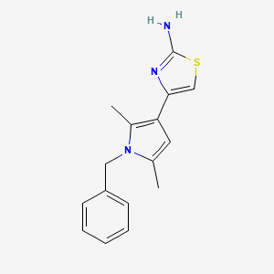 molecular formula C16H17N3S B13204675 4-(1-benzyl-2,5-dimethyl-1H-pyrrol-3-yl)-1,3-thiazol-2-amine 