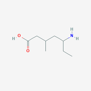 molecular formula C8H17NO2 B13204683 5-Amino-3-methylheptanoic acid 