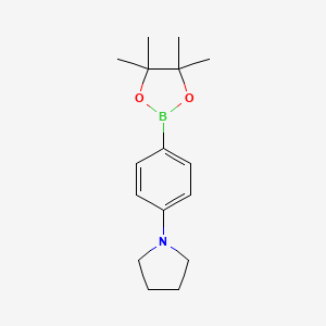 molecular formula C16H24BNO2 B1320470 1-(4-(4,4,5,5-四甲基-1,3,2-二氧杂硼环-2-基)苯基)吡咯烷 CAS No. 852227-90-8