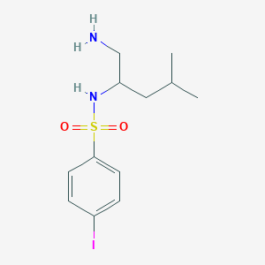 molecular formula C12H19IN2O2S B13204702 N-(1-Amino-4-methylpentan-2-yl)-4-iodobenzene-1-sulfonamide 