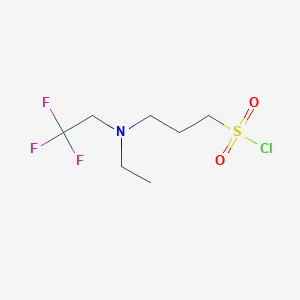 molecular formula C7H13ClF3NO2S B13204737 3-[Ethyl(2,2,2-trifluoroethyl)amino]propane-1-sulfonyl chloride 