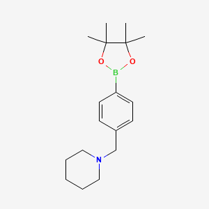 molecular formula C18H28BNO2 B1320480 1-(4-(4,4,5,5-Tetramethyl-1,3,2-dioxaborolan-2-yl)benzyl)piperidine CAS No. 859833-22-0