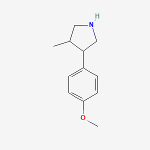 molecular formula C12H17NO B13204813 3-(4-Methoxyphenyl)-4-methylpyrrolidine 